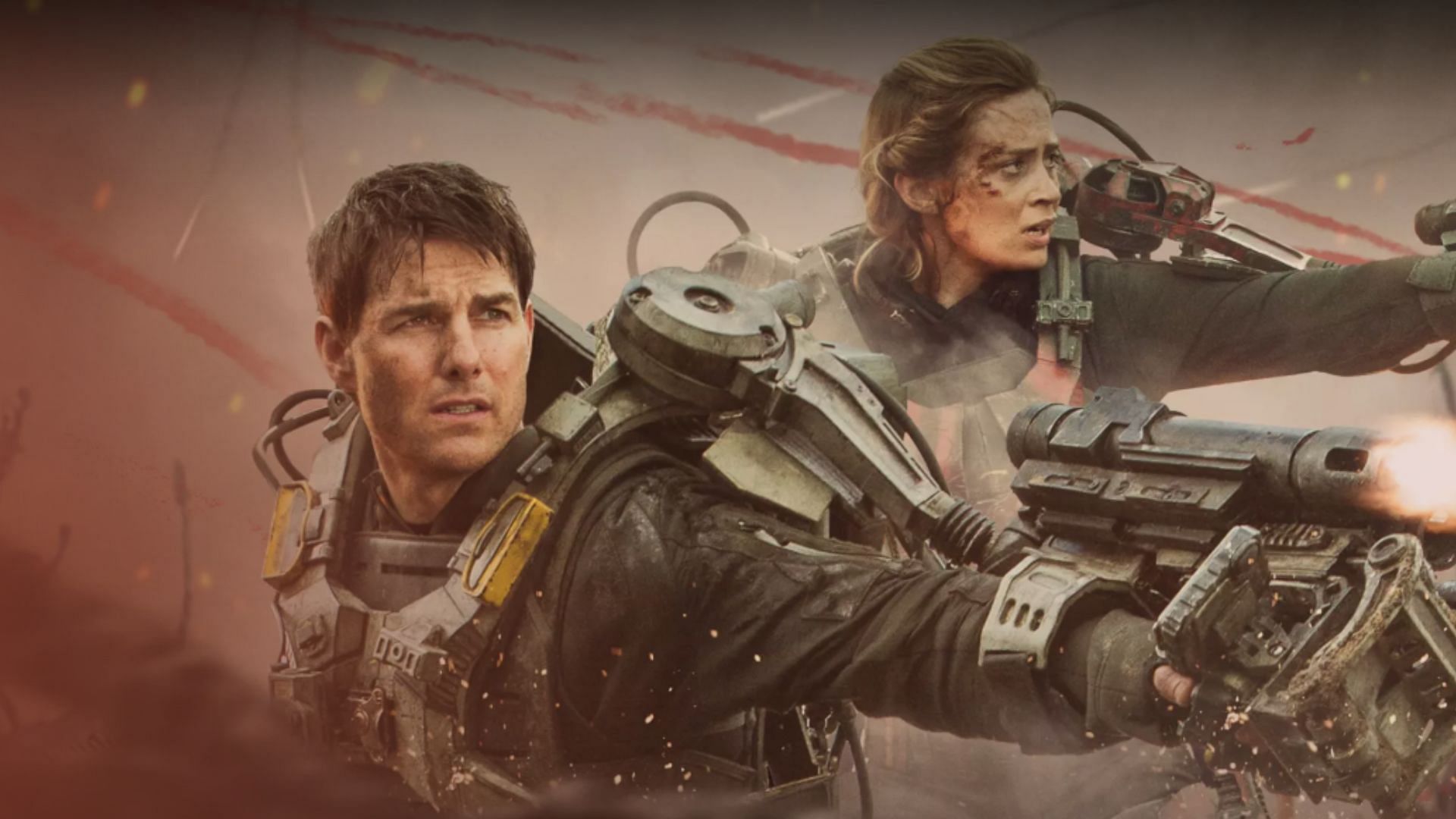 Tom Cruise and Emily Blunt in Edge of Tomorrow (Image via Hulu)